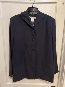 Jessica Holbrook Womens Long Gray Jacket. 2 Pockets. 5 Buttons W/hood SZ 18 - Picture 1 of 8
