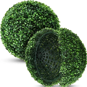 Hotop 2 Pcs Artificial Plant Topiary Ball 4 Layers Garden Spheres Boxwood Balls - Picture 1 of 12