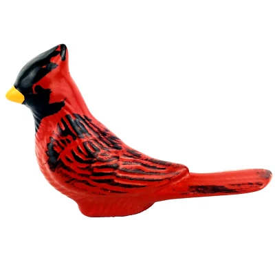 Roseville Ohio L&H Pottery Red Cardinal Bird Bath Clip On 1960s Vintage #B11 - Image 1 of 4