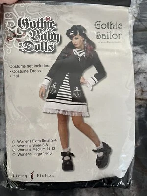 Disfraz de marinero gótico para muñecas bebé S (6-8) Foto 1 de 3