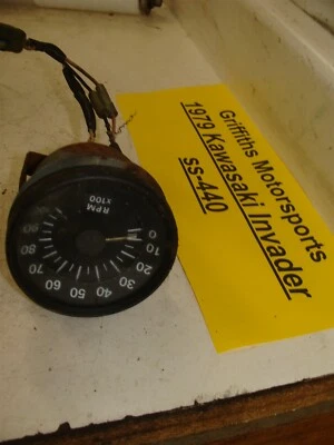 1979 KAWASAKI INVADER SS440-A2 340 L/C rpm tach gauge tachometer oem - Image 1 of 4