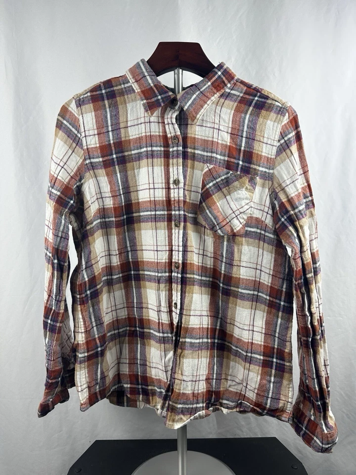 Camisa para mujer Natural Reflections multicolor 100 % algodón franela talla grande Foto 1 de 4