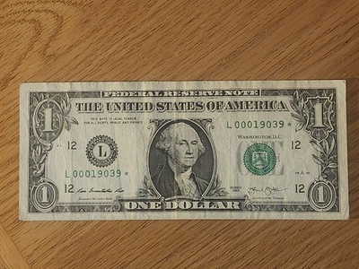 2013 SAN FRANCISCO $1 STAR NOTE #L00019039* 80K Run #1 LOW SERIAL NUMBER - Image 1 of 4