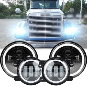 Combo de faros LED redondos y luces antiniebla LED de 4 pulgadas para Freightliner Coronado - Imagen 1 de 13