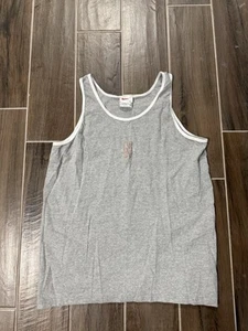 Vintage 90s Nike Tank Top Grey Logo Embroidered MADE IN USA XL - Picture 1 of 5