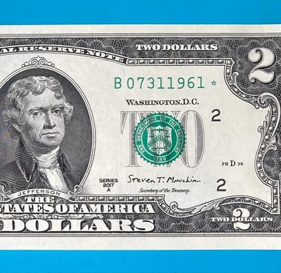 July 31, 1961 (B 07311961 *) BIRTHDAY $2 Two Dollar Bill *UNC* - Image 1 of 4