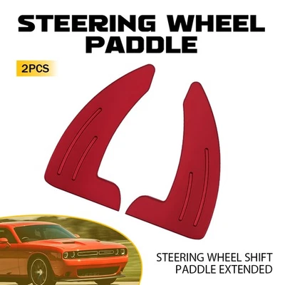Extensión de palanca de cambios de volante de aluminio rojo para Dodge Charger 2015-2021 Foto 1 de 4