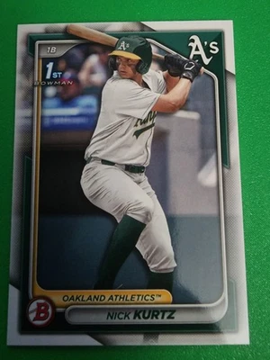 2024 Bowman 1st rookie NICK KURTZ #BD-56 OAKLAND ATHLETICS MLB Baseball RC - Image 1 of 2