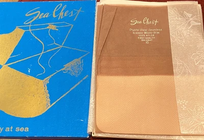 Medias sin costuras de micro malla beige Sea Mist de colección 5 prs Sea Chest talla 10 Foto 1 de 4