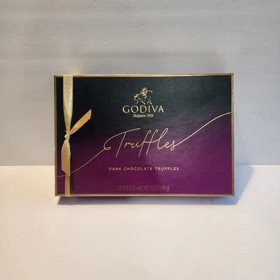Nuevo Godiva Chocolatier Surtido Chocolate Oscuro Trufa Caja de Regalo 24 piezas Sellado Foto 1 de 2