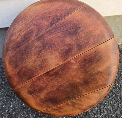 Taburete de piano vintage de Nueva York & Mfg Co. Asiento y soporte de madera para reparación de piezas Foto 1 de 4