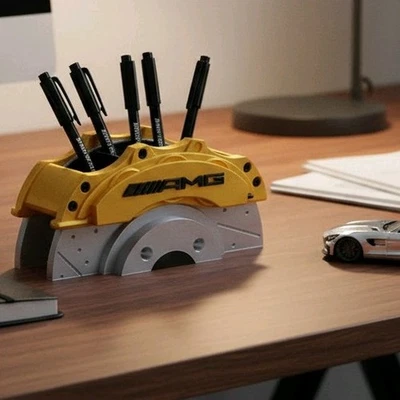Car Style Brake Caliper Pen Holder Desk Tidy Organiser Car Motorsport Gift Decor - Image 1 of 4