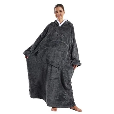 Acogedora sudadera con capucha, sudadera con capucha de gran tamaño, gris oscuro Foto 1 de 4