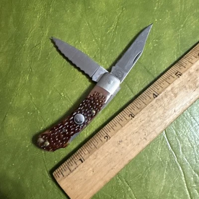 Cuchillo Plegable de Bloqueo Vintage Remington R11 Hecho en EE. UU. Buen Tamaño 2 Hojas Foto 1 de 4