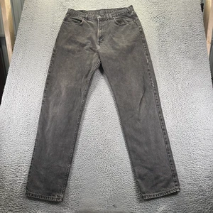 VTG Gap Jeans Men's 38x36 Black Denim Cotton Straight Loose Fit Faded Made USA - Picture 1 of 10