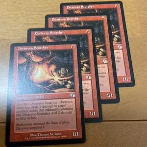 Dwarven Scorcher MTG Magic The Gathering English 4 Card Set Used - Picture 1 of 6