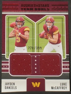 Jayden Daniels Luke McCaffrey '24 Panini Rookies Stars Jersey (228/399) ITS UGLY - Picture 1 of 3