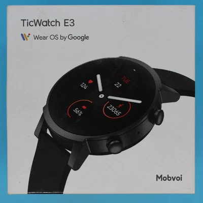 Mobvoi TicWatch E3 47mm Polycarbonate Case with Silicone Strap - Panther Black - Image 1 of 4