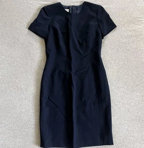 Austin Reed abito donna 4P Petite blu navy tubino lana manica corta made USA - Foto 1 di 11