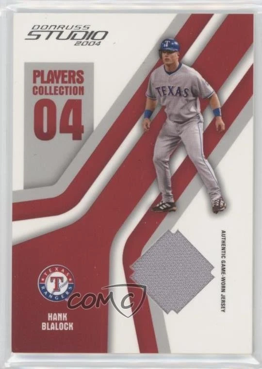 2004 Donruss Studio Players Collection Relics Red /150 Hank Blalock #PC-32 - Image 1 of 2