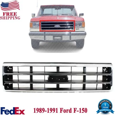 Rejilla para Ford F-150 F-250 1989-1991 carcasa cromada inserto argent oscuro plástico Foto 1 de 4