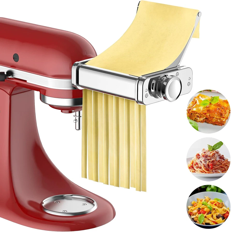 3 in 1 Pasta Attachment for Kitchenaid Stand Mixer, All Metal Pasta Maker Kitche - Image 1 of 4