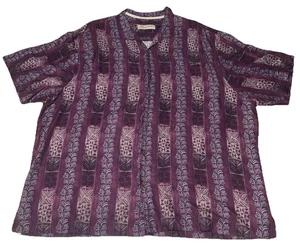 Tommy Bahama Hawaiian Shirt Mens 3XB Purple Geometric Short Sleeve Silk🔥 - Picture 1 of 8