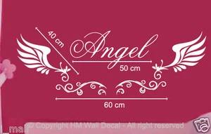 Customise Name with Angel Wings wall sticker for some one you love - Picture 1 of 5