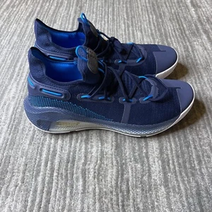 Under Armour Curry 6 Mens 14 Team Navy Blue Basketball Shoes 3022893-409 - Picture 1 of 8