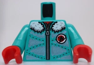 Lego Dark Turquoise Winter Jacket Fur Lining Silver Print Red Hands - Picture 1 of 1