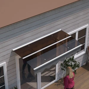 DA5934W Series Door Window Awning Canopy Made of 0.137 Inch Thick Crystal Solid - Picture 1 of 7