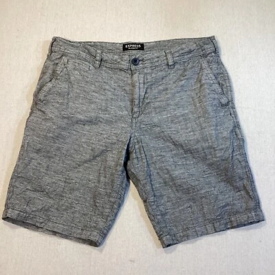 Express Men’s Shorts Size 32 Multicolor Flat Front Linen And Cotton Chino - Image 1 of 4