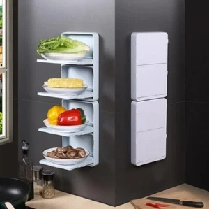 Wall Mounted Strong Adhesive Foldable Floating Shelf Rack for Food Preparation.. - Picture 1 of 8