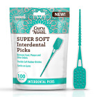 Pack of 100) Super Soft & Flexible Rubber Bristles, Dental Floss Picks