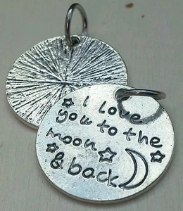 2PCS I Love You To The Moon & Back European Charm Pendants fit Necklace Bracelet - Picture 1 of 9