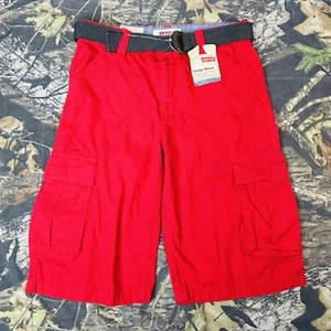 Levis Boys Relaxed Fit Below The Knee Cargo Shorts With Belt Sz16 W28 Read Disc - Picture 1 of 12
