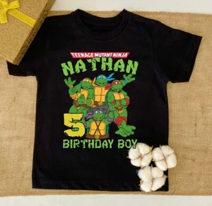 Custom Ninja Turtles Pizza Birthday Shirt, Ninja Turtles Birthday Party - Picture 1 of 5