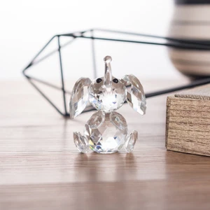 Clear Crystal Elephant Figurine Collectible Paperweight Glass Animal Ornament - Picture 1 of 1