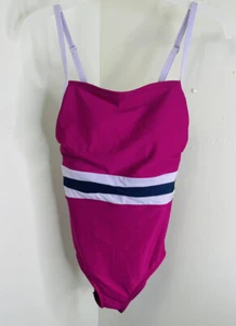 New All In Motion Women's One Piece Swim Suit Padded Cup Stripe Size M - Picture 1 of 7