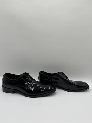 男式 Kenneth Cole 系带乐福鞋漆皮黑色 10.5 码 — 第 1/4 张图片