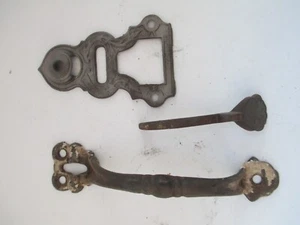 Ornate Antique Thumb Latch Handle Screen Door Pull Vintage Iron Latch Parts B23 - Picture 1 of 7