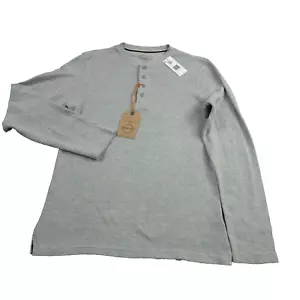 Weatherproof Vintage Men's Gray Long Sleeved Waffle Henley T-shirt Medium - Picture 1 of 8