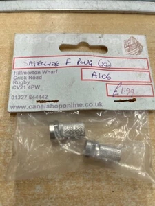 F type Plug F Connector Screw On TV Satellite Aerial RG6 CT100 Cable x 2 - Picture 1 of 3