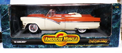 1956 FORD SUNLINER ERTL MODEL MANDARIN ORANGE  SCALE 1/18th DIE CAST METAL. - Image 1 of 3