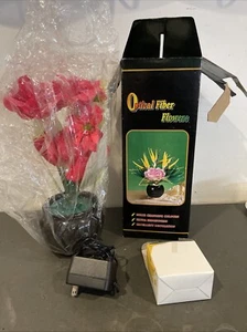 Vintage Fiber Optic Lamp Color Changing Growing Blooming Moving Flowers - Picture 1 of 9