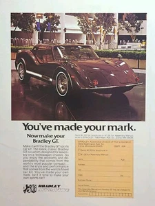 Kit de auto deportivo Bradley Automotive GT para chasis Volkwagen anuncio impreso vintage 1976 - Imagen 1 de 4