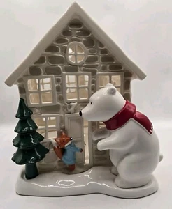 Bath and Body Works Village House Polar Bear HOLIDAY Luminary Woodland Christmas - Picture 1 of 7