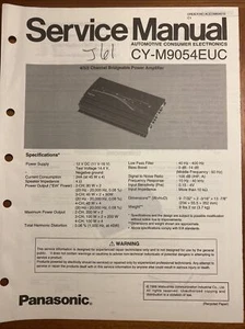 PANASONIC CY-M9054EUC POWER AMPLIFIER ORIGINAL SERVICE REPAIR MANUAL - Picture 1 of 1