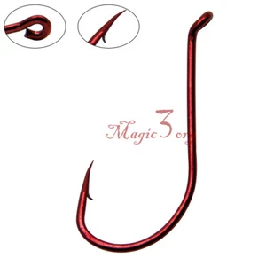 50/100 un. Ganchos de pulpo rojo ancho tiro de caída púas lucioperca pesca #1-#5/0 - Imagen 1 de 13