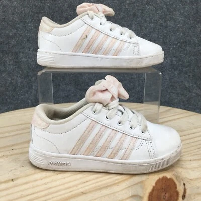 Zapatillas K-Swiss Niños 12 Blanco Rosa Lazo Parte Superior Baja Con Cordones Informales 56732-121-M Foto 1 de 4